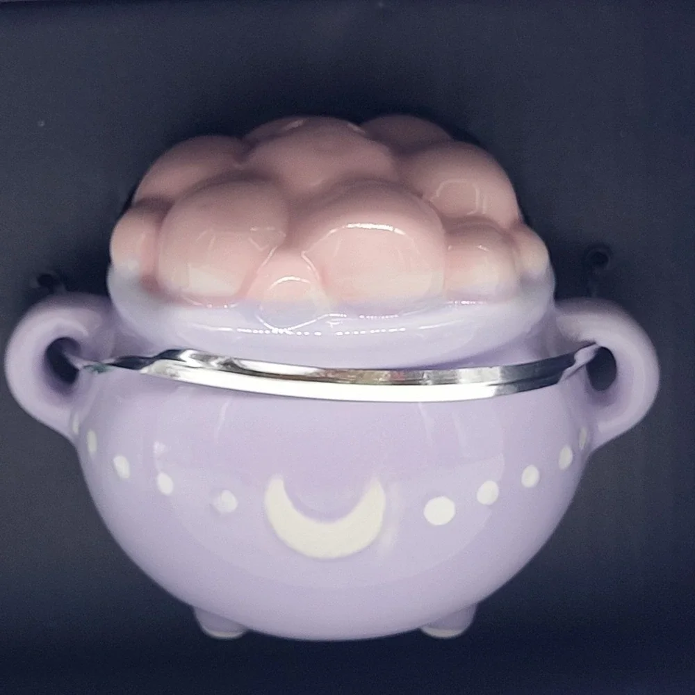 Pastel Halloween Frog Witch Cauldron Salt Pepper Shakers Set Ceramic NEW
